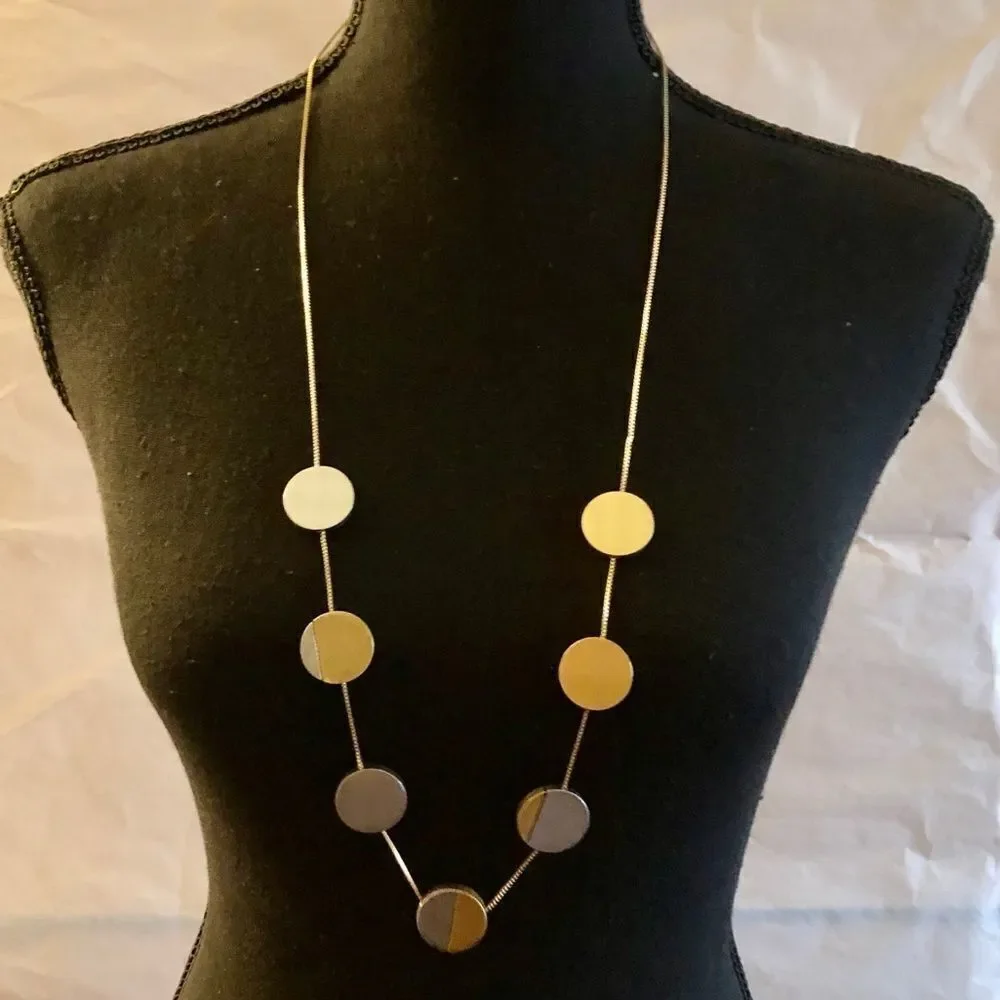 Circular bi-color Adjustable Necklace - Picture 2 of 4